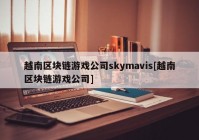 越南区块链游戏公司skymavis[越南区块链游戏公司]